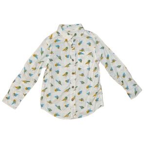 *NWT* Cat & Jack Kids long sleeved Dinosaur Print button down Shirt collar S 6-7